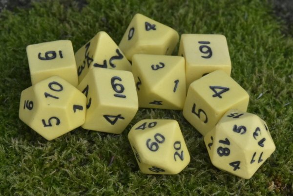 Ancient Scroll Ceramic Dice Set