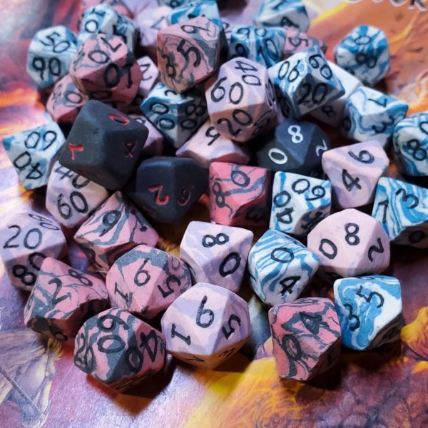 Pink Delight Ceramic Dice Set