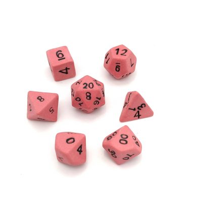 Stunning Pink Delight: Premium Ceramic Dice Set for DND and Tabletop Games