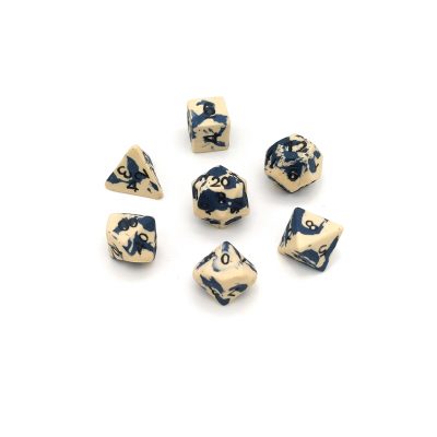Stone Wash Giant: Premium Ceramic Dice Set for Tabletop Games
