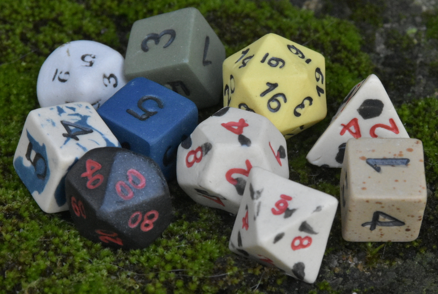Extended 10 Set Blind Bag of Ceramic Dice Set