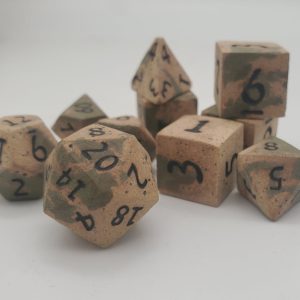 Moss Druid: Handcrafted Ceramic Dice Set for DND and Tabletop Games