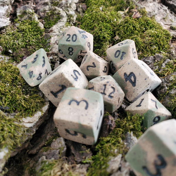 Moss Druid Ceramic Dice Set
