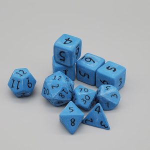 Unleash Your Game with Wintergreen Blue Ceramic Dice Set