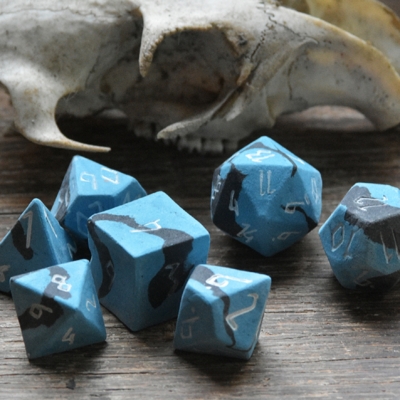Runic Dark Castle Dice: Premium Ceramic Set for DND and Tabletop Games