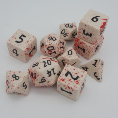 Blood Skeleton Ceramic Dice Set
