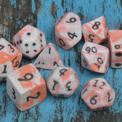 Dreamsicle Ceramic Dice Set: High-Quality & Unique Design for Tabletop Games