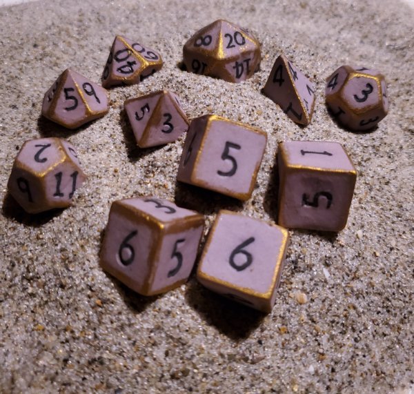Gold Caged Regal Regent Ceramic Dice Set