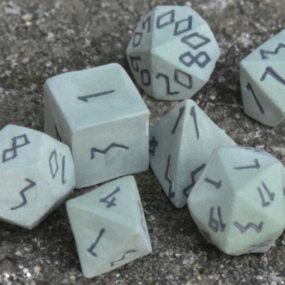 Runic Forgotten Forest: Ceramic Dice Set for DND