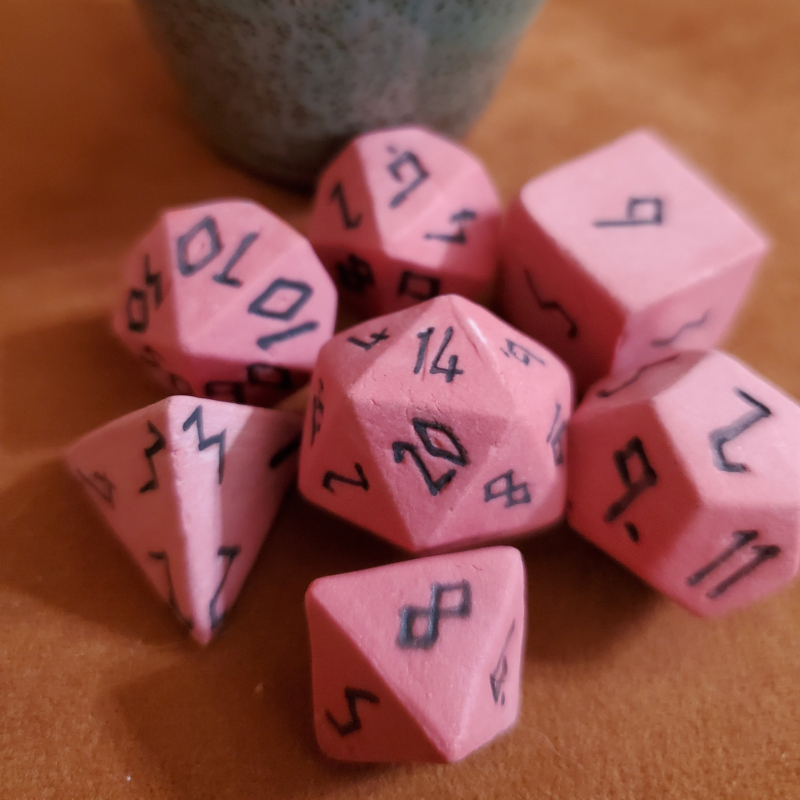 Runic Pink Delight Ceramic Dice Set