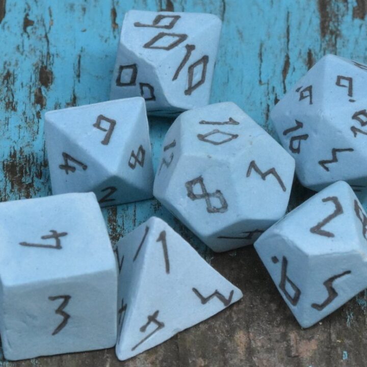 Runic Windcaller Ceramic Dice Set for DND and Tabletop Games