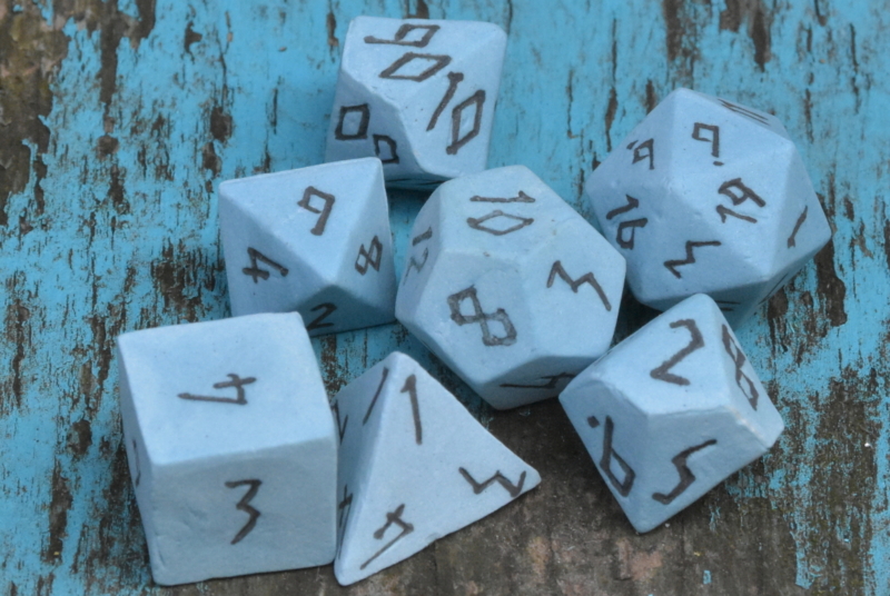 Runic Windcaller Ceramic Dice Set for DND and Tabletop Games